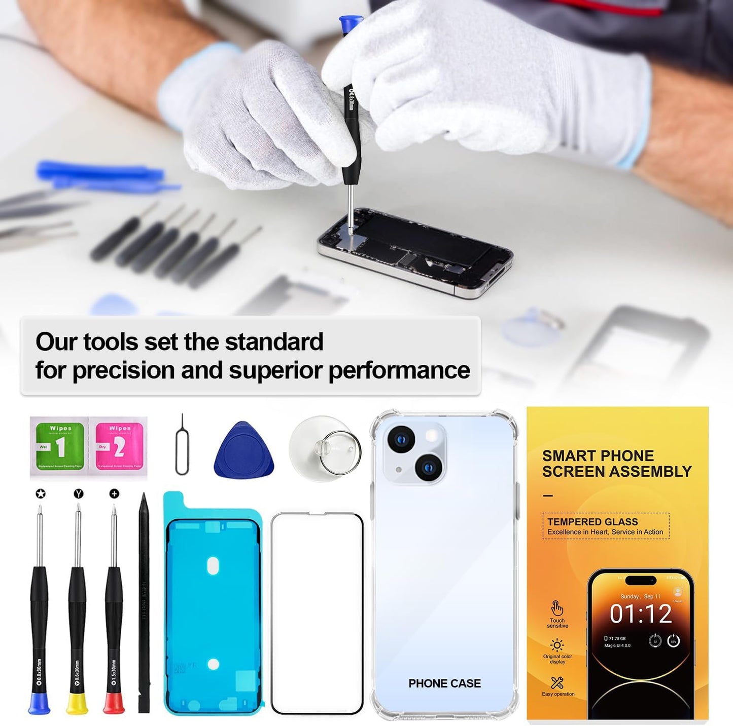 Screen Replacement for iPhone 13, 6.1 inch, 3D Touch LCD Screen Display Digitizer Frame Assembly Repair Kit