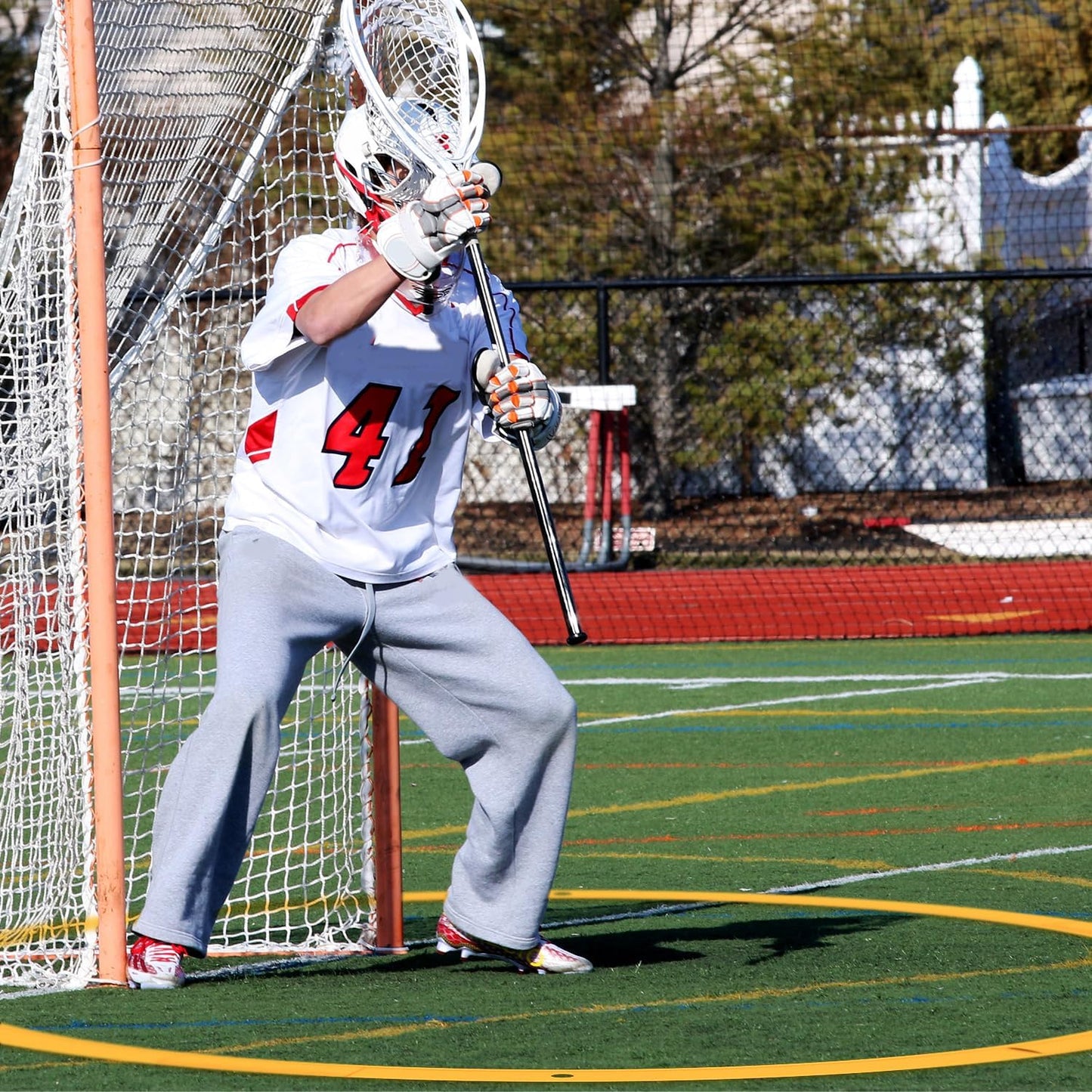 Portable Lacrosse Crease, Men & Women's Regulation Size Portable Lacrosse Crease with Carry Bag Included