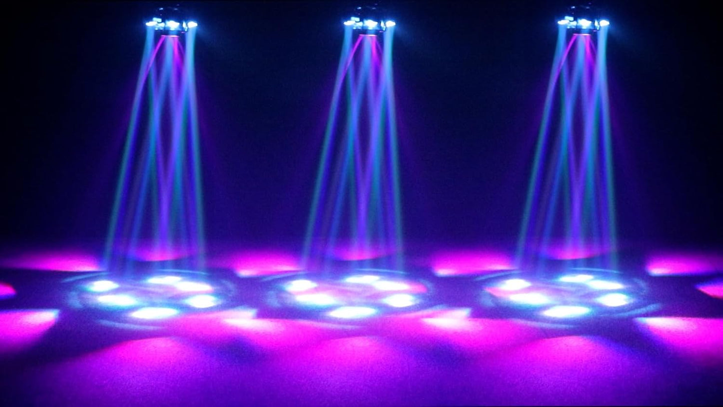 Flashback Events 6-Arm 150W RGBW Bee-Eye Spider DJ Moving Head Light, LED Stage Lighting wDMX512