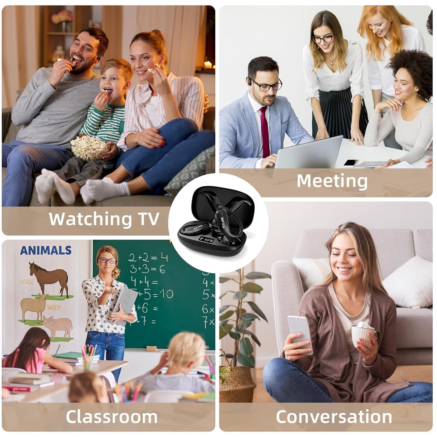 Hearing Aids for Seniors, OTC Rechargeable Hearing Aids with Bluetooth & APP Control, 5-Level Volume