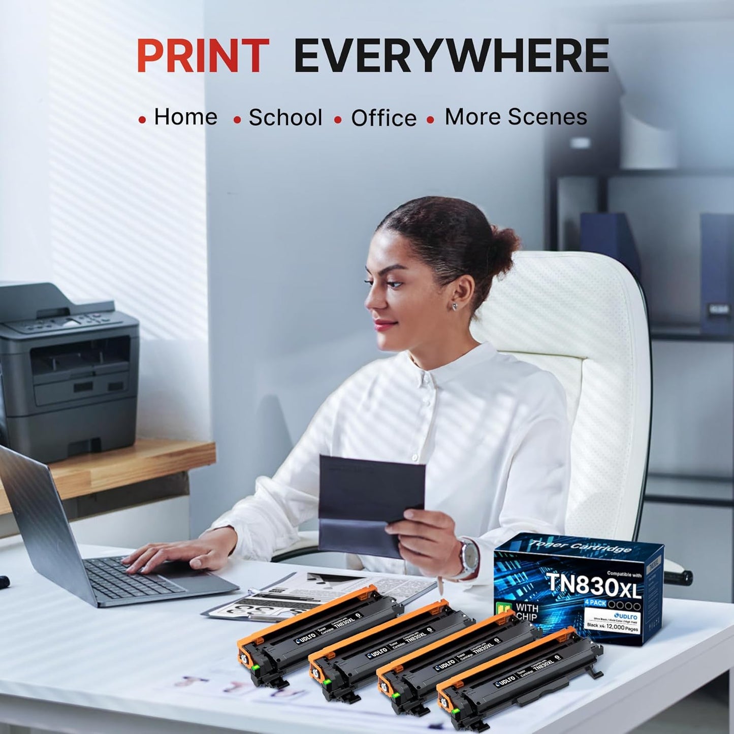 Toner Cartridge, Compatible for Brother TN830XL Toner TN830 Toner 830XL to use with Brother Printer