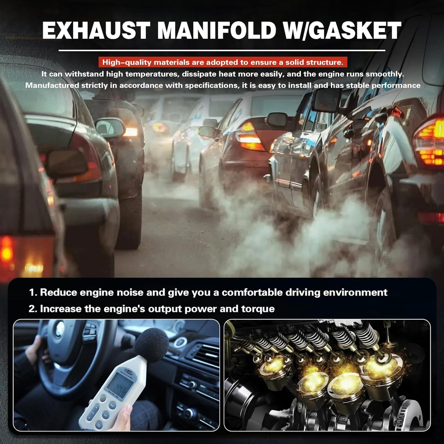 Left Exhaust Manifold Kit With 1980-1989 B Series Bus, 1980-1986 C Series Truck,1980-1991 F600&F700,1980-1985 L Series Truck 6.1L&7.0L V8 engine, OE: 674-168 EPA