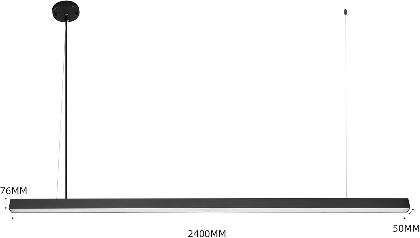 be studied 8FT Led Linear Light, 100W Linear Light Fixture Silicon Controlled Dimming 3000K to 5000K Color Changing, Ceiling Shop Light, Suspended