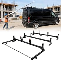 Van Roof Ladder Rack with Rear Roller (800lbs) for 2015-2025 Ford Transit 150 250 350, Steel Cargo Van Rack with Anti-Rust Coating