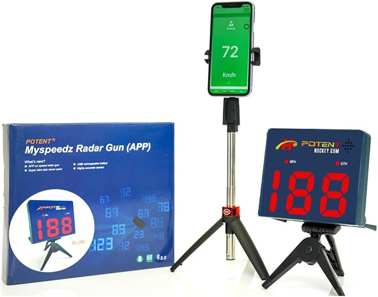 Hockey Speed Radar Gun 2.0 - Precision Hockey Puck and Shot Speed Radar | Advanced Hockey Training Equipment with App Support - Suitable for a