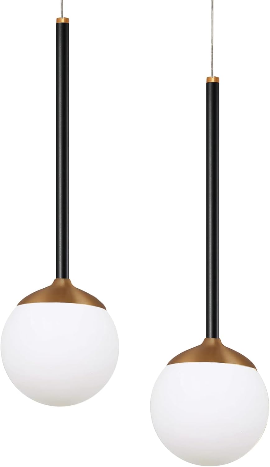 2-Light Modern Teardrop, Rose Gold Pendant Lights, Ball Ceiling Hanging Decor, LED