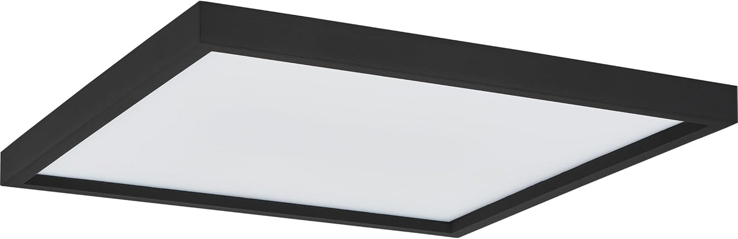 Outskirts Square Flush Mount Ceiling Light, 15 Inch Earth Black, Dimmable Integrated LED 2700 Lumens, 30 W, Close to Ceiling Light Fixtures for Hallway, Kitchen, Bedroom or Bathroom 15" W