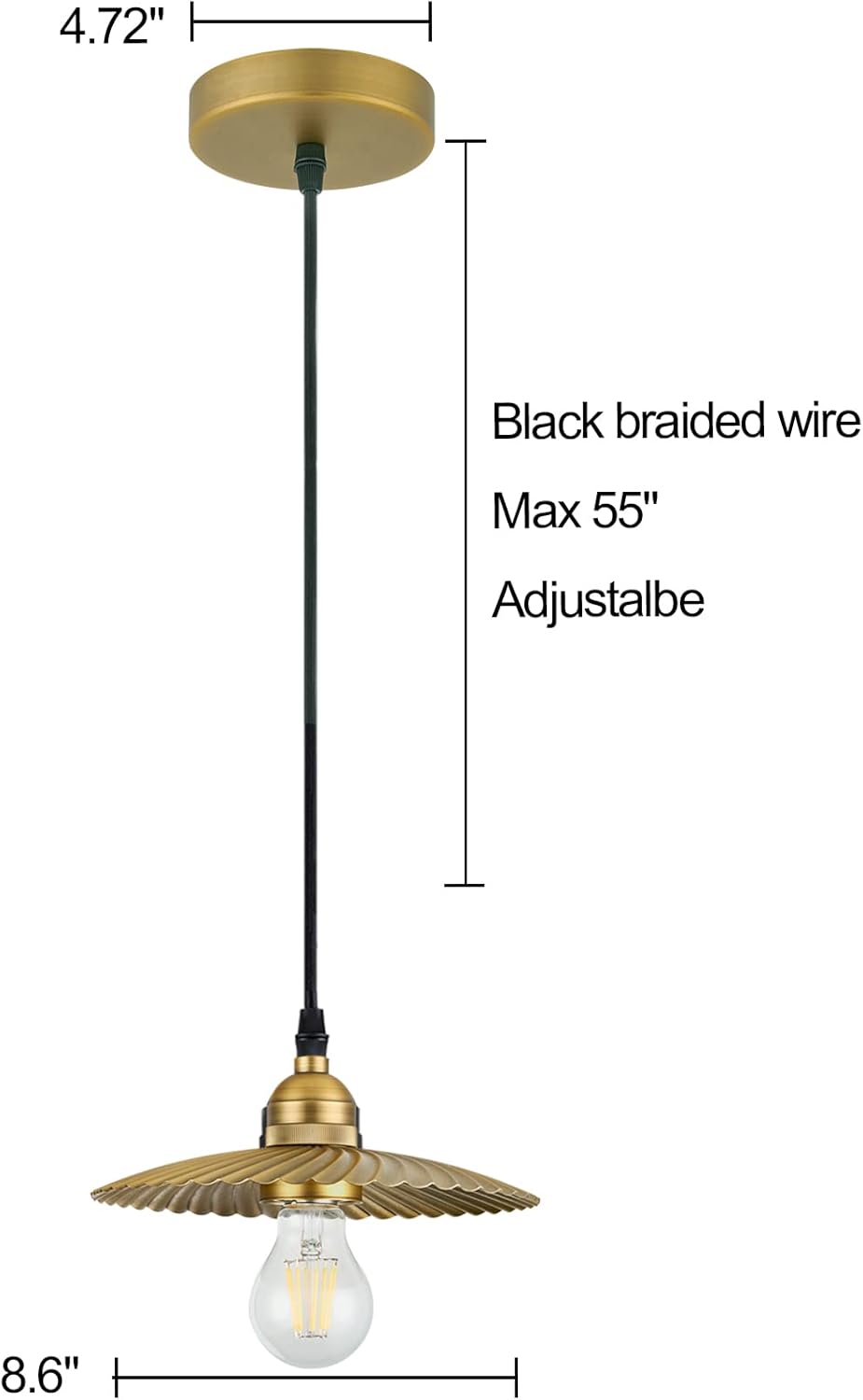 TERLEENART 3 Pack Metal Industrial Farmhouse Pendant Light Fixtures with Unique Swirl Pattern Shade and Aged Brass Finished, Home Decor Art Ceiling