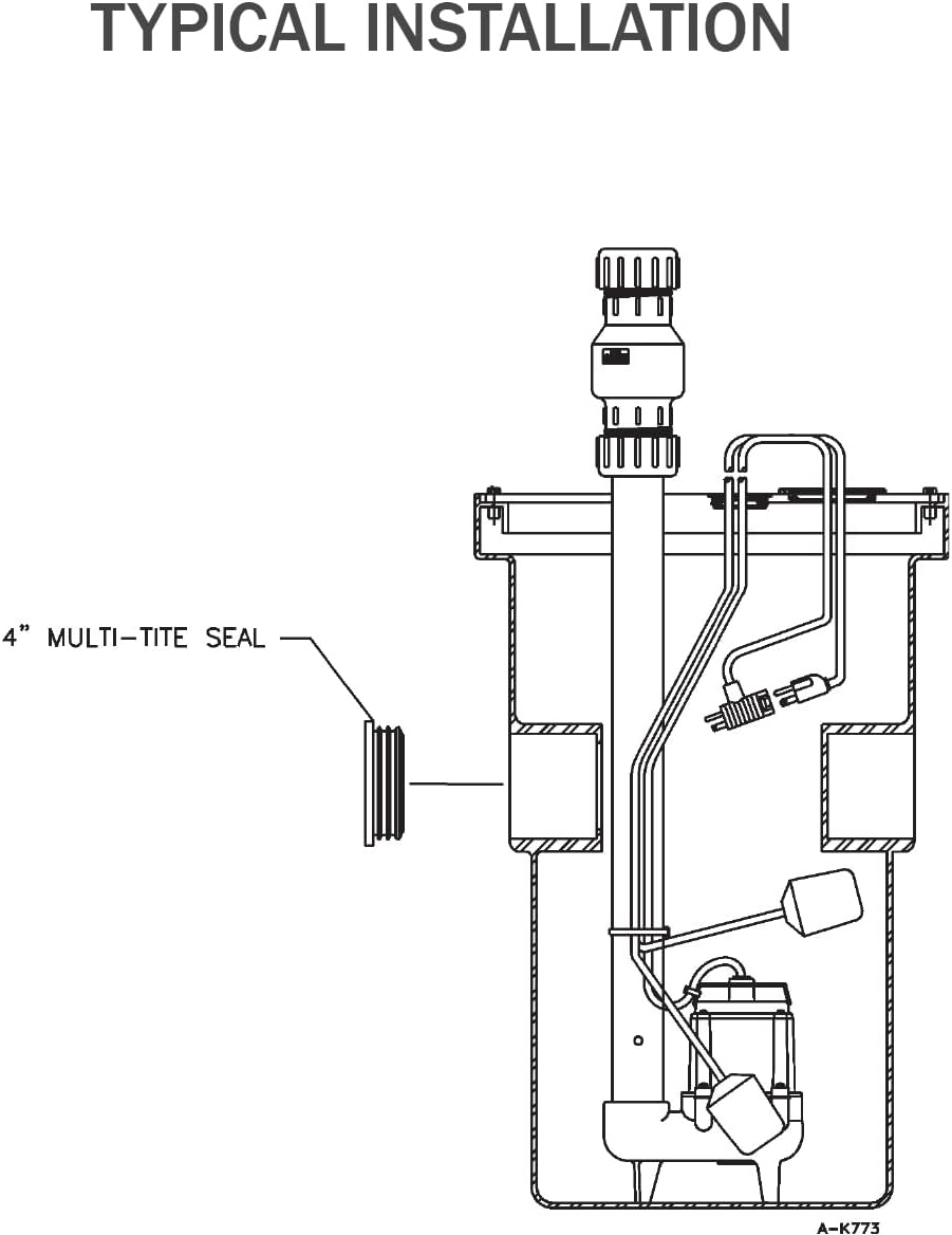 Little Giant 9S-SMPXRT-K 4/10 HP, 115-Volt, 6000 GPH Pre-Packaged Simplex Sewage Basin/Pump System - Assembly Required, Black/Blue, 509074