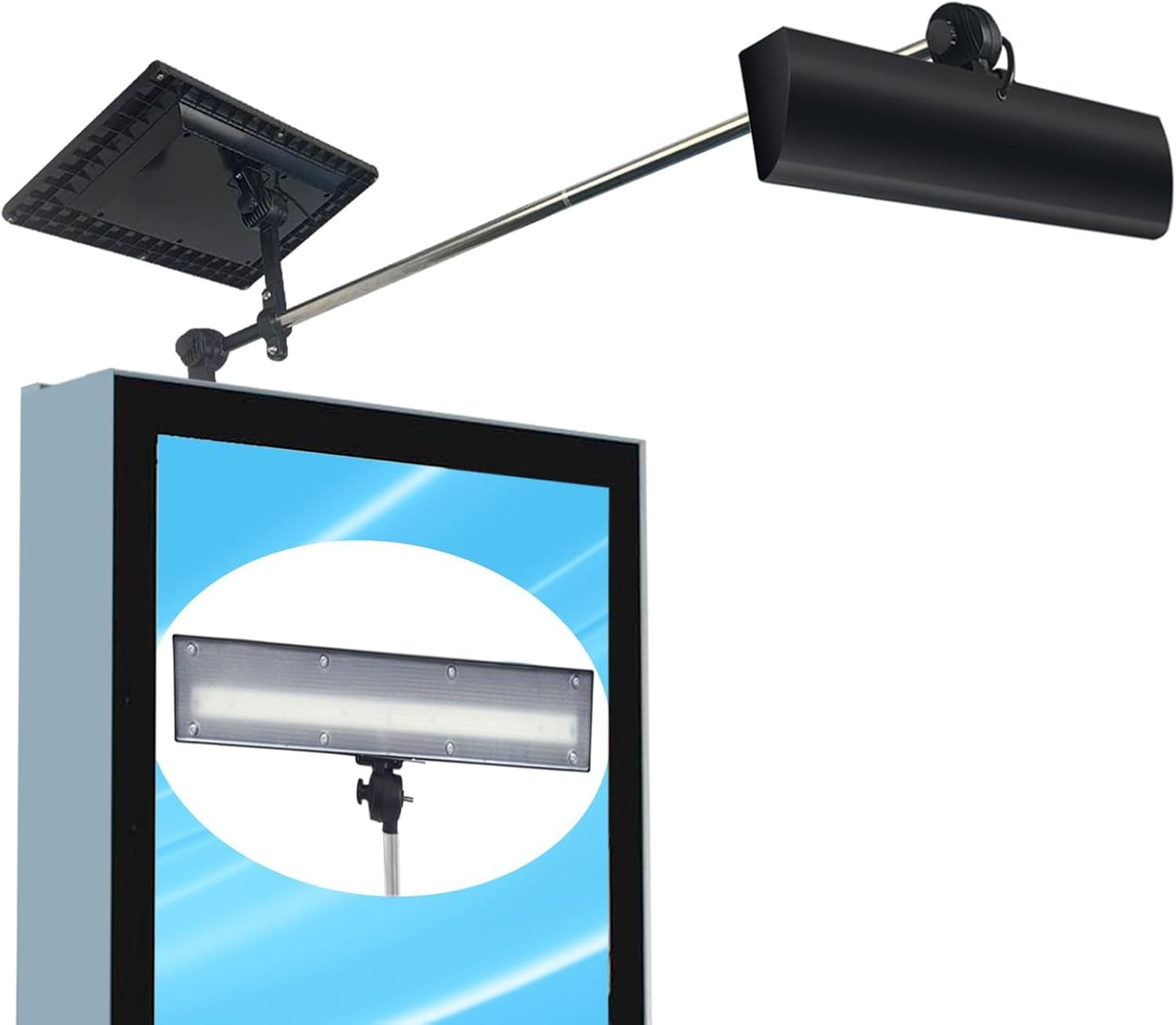 Solar sign lights outdoor, 210 LEDs Super Bright Signboard Light, IP65 Waterproof, 12000 mAh Commercial Sign Light