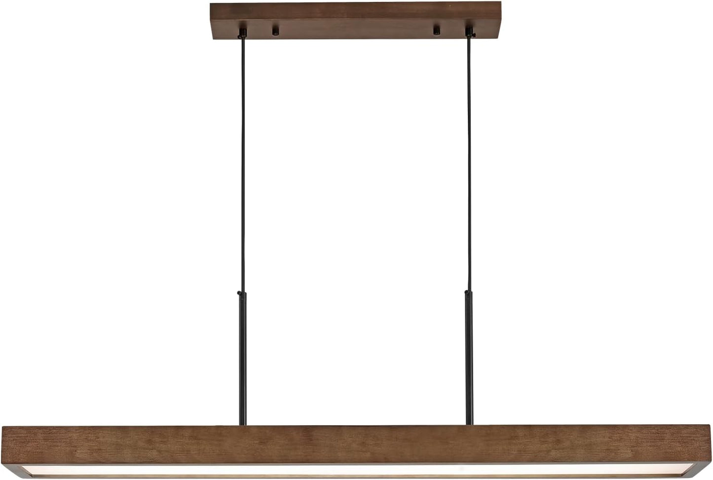 CmnVmn 39.3" Dimmable Wooden Linear Pendant Lighting Island Lights,LED48W Adjustable Color temperature6000K 4200K 3000K for Dining Room Bar