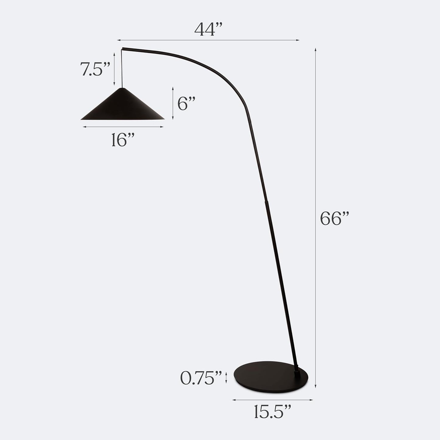 Tall Arc Floor Lamp for Living Room, Bedroom, Office Bright, Dimmable LED Reading Light with Modern Design
