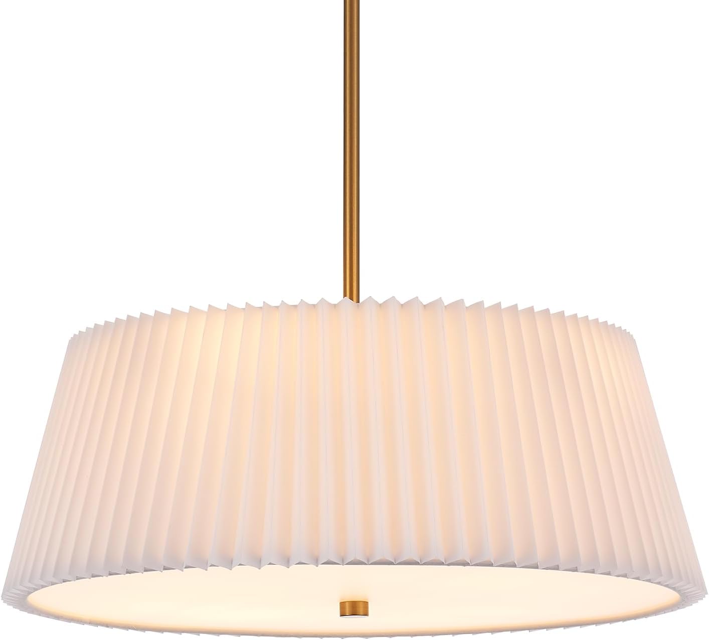 YOMECOO Drum Chandelier Light Fixture Vintage Modern Farmhouse 4-Lights Chandelier with White Linen Lampshade 18.9" Rustic Drum Chandelier for