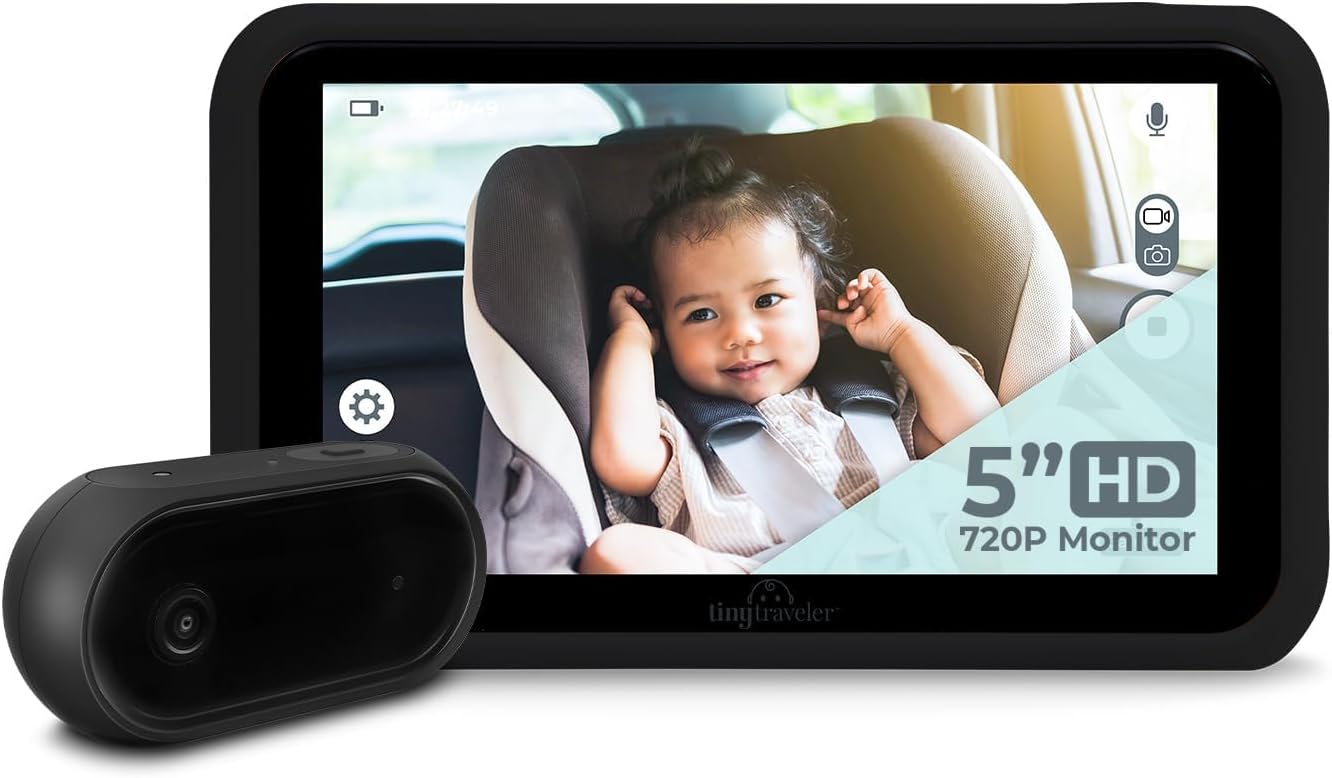 Traveler Baby Monitor Black - Wireless Baby Car Monitor Camera with Sound, Auto Night Vision