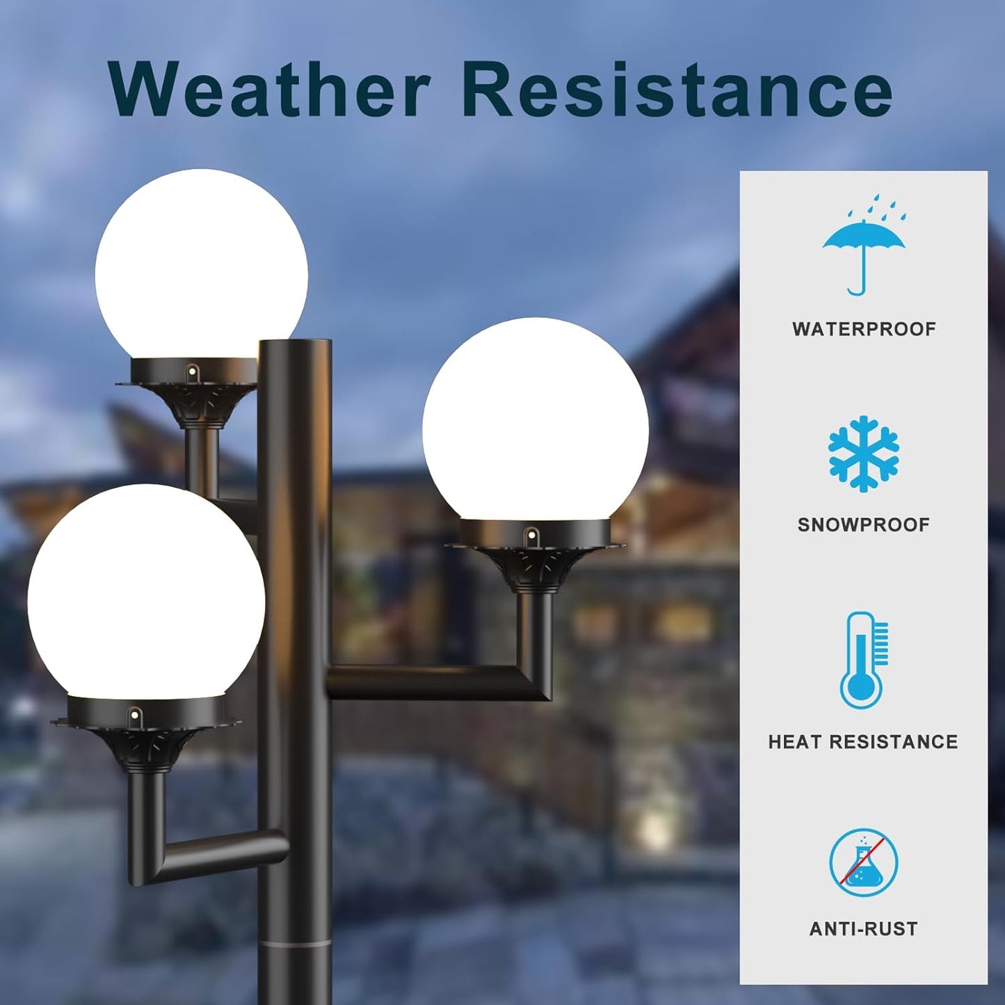 Lightdot 79" Outdoor Lamp Post Light, 3-Head Street Light Pole Lamp with G9 LED Bulbs, IP65 Waterproof Outdoor Post Light Fixtures for Garden