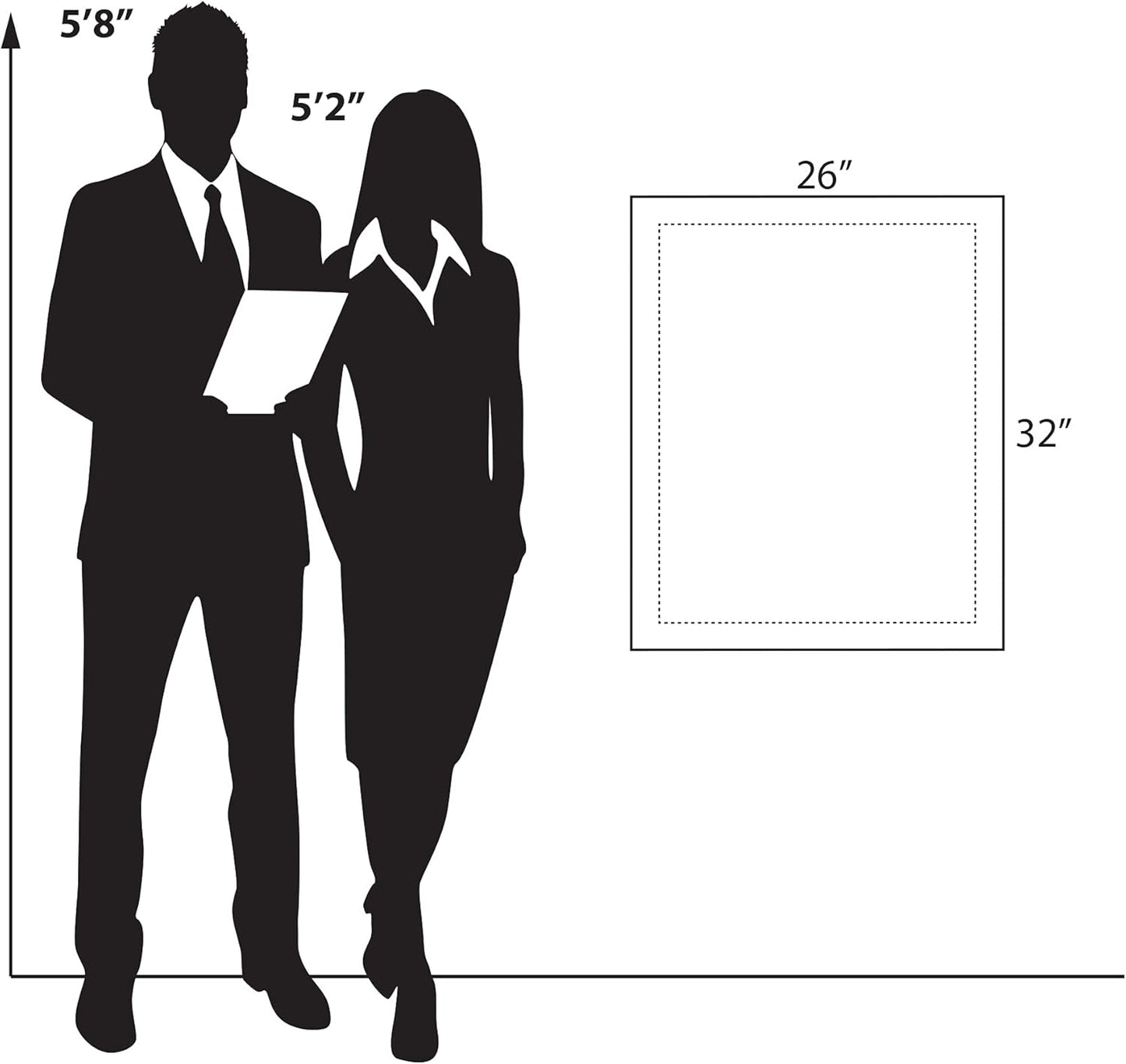 Azar Displays 105530 Floating Acrylic Wall Frame with Silver Stand Off Caps: 22" x 28" Graphic Size. Overall Frame Size: 26" x 32", Silver