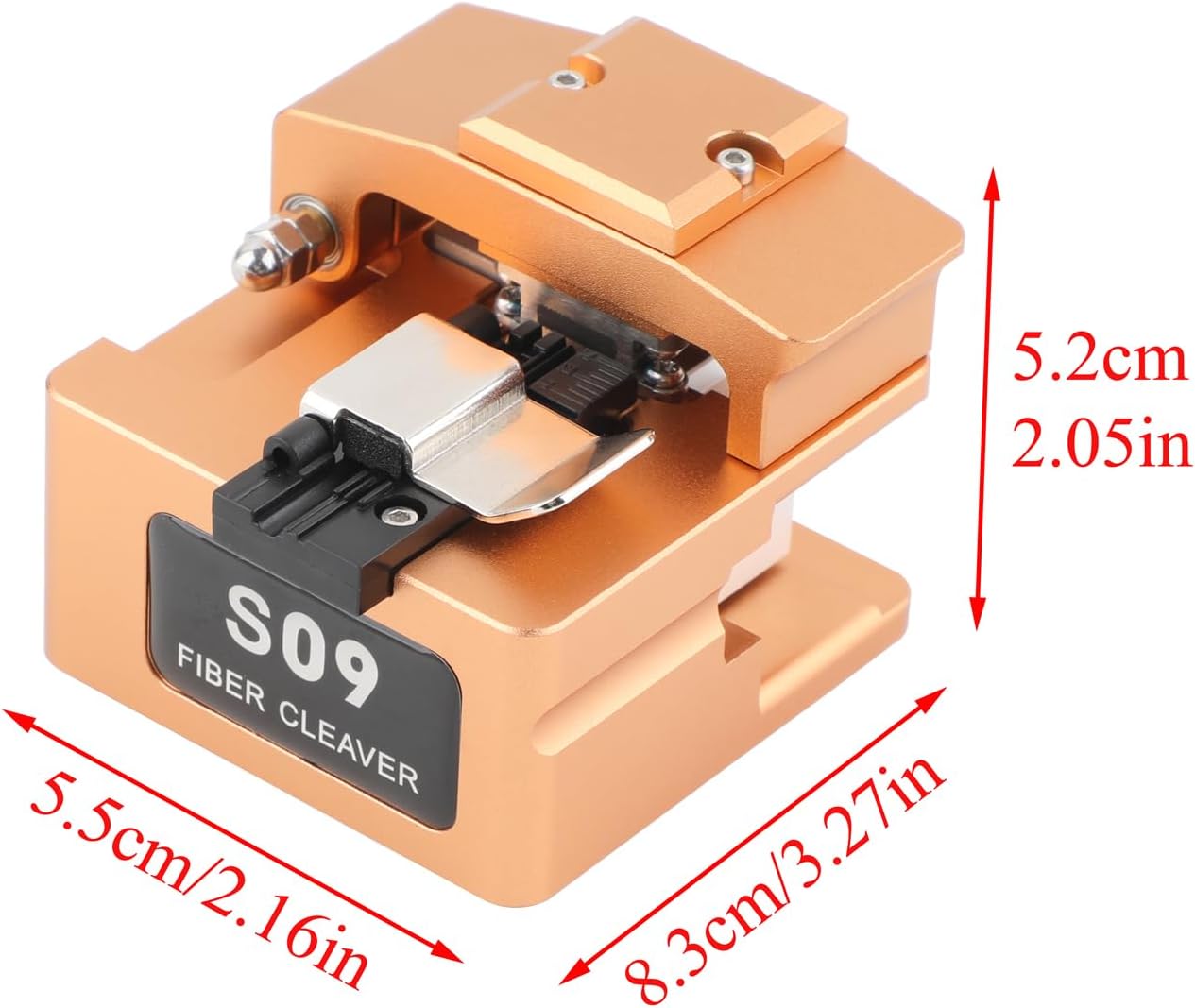 Optical Fiber Cleaver, High Precision FTTH Fiber Optic Cleaver Tool with 16 Cleaving Spots & 50000 Cleaves for 0.25mm/0.9mm/3.0mm Fibers, with Scrap Collector