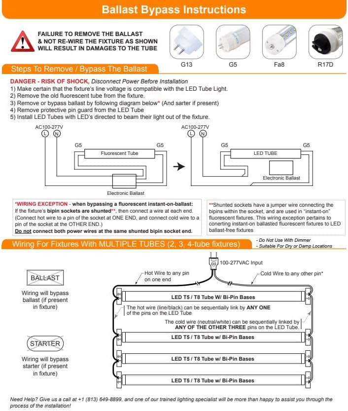 T5 LED tube light (24W 5000K with G5 base) 4 pack