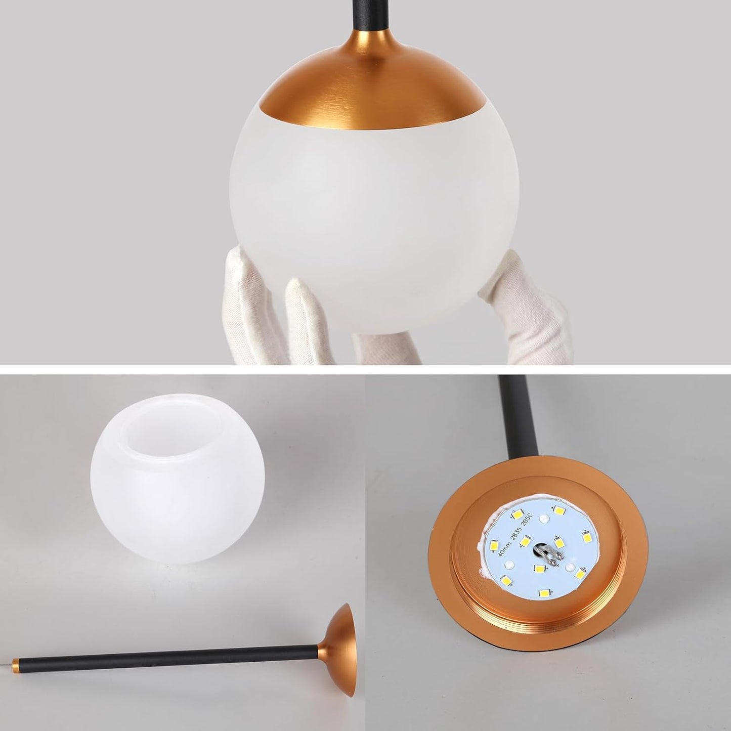 2-Light Modern Teardrop, Rose Gold Pendant Lights, Ball Ceiling Hanging Decor, LED