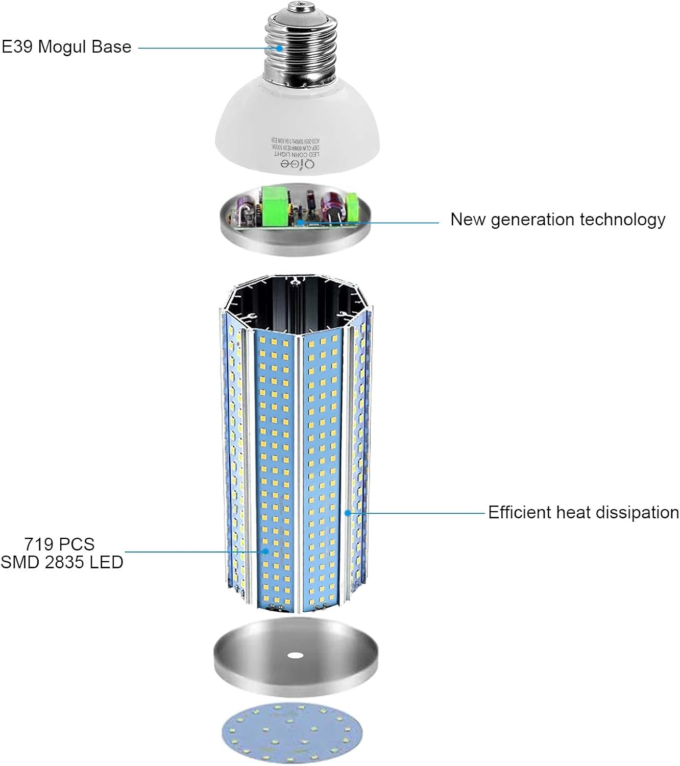 100W Corncob LED bulb (5000K E39 base)