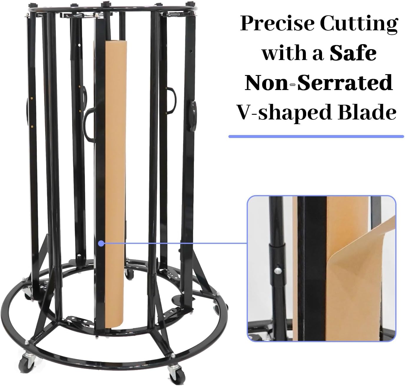 Paper Roll Holder, 5-Roll Paper Rack, Kraft Paper Roll Dispenser, Heavy Duty Metal