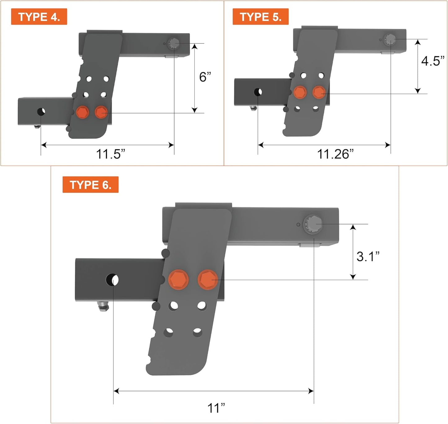 HYPERAX Hitch Receiver 2 Inch, Trailer 3"-6" Drop/Rise Hitch Receiver Adapter Extension Class 3 2 Receiver Hitch with Hi