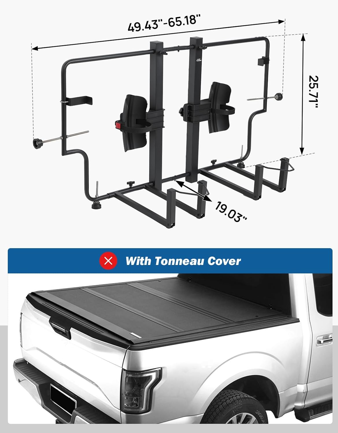 Truck Bed Bike Rack for Mid Size Pickup