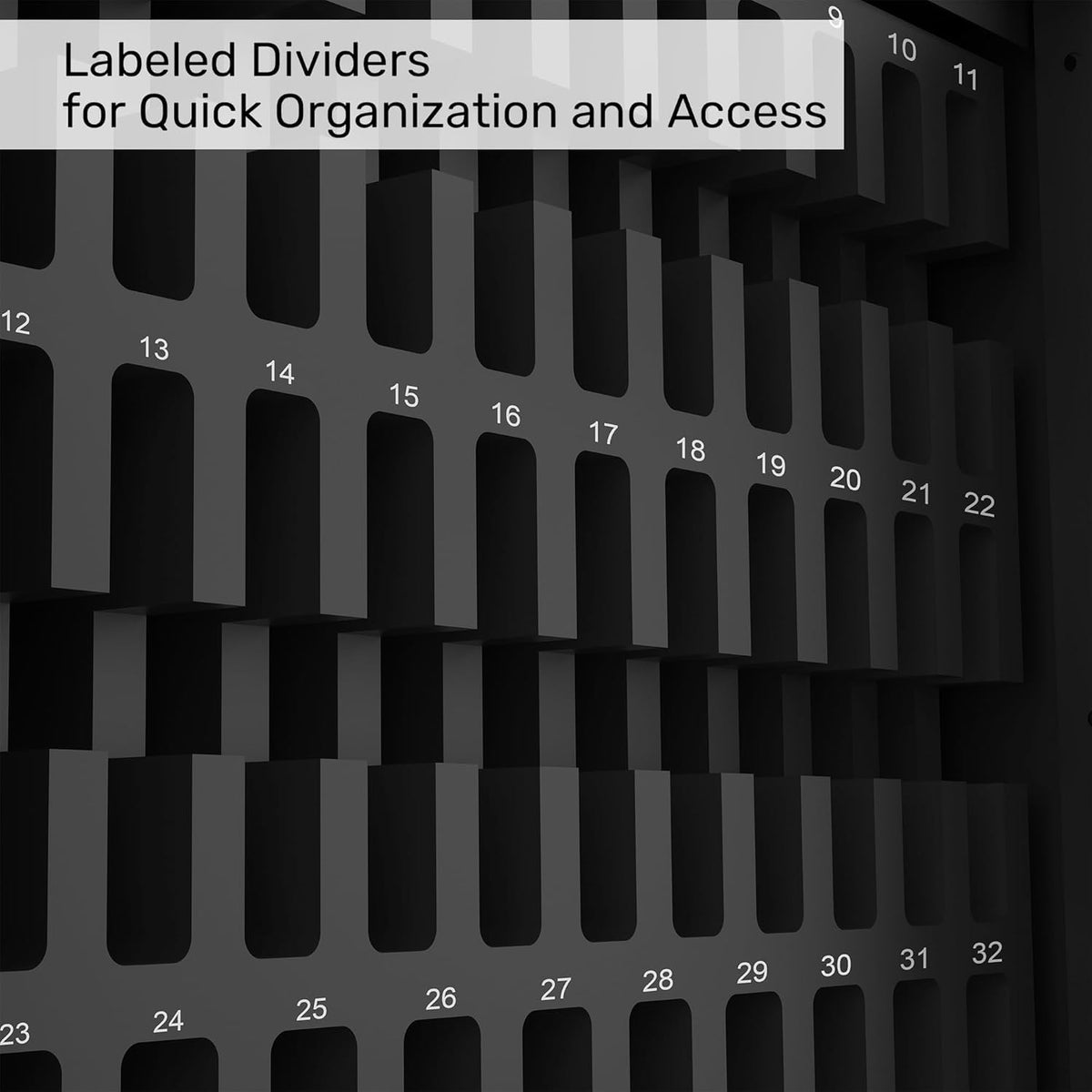 Luxor CHZZ001 CellGuard Phone Storage Cabinet, Cell Phone Locker for Classroom with 32 Foam Slots, Locking Acrylic Door, Powder-Coated Steel, Black