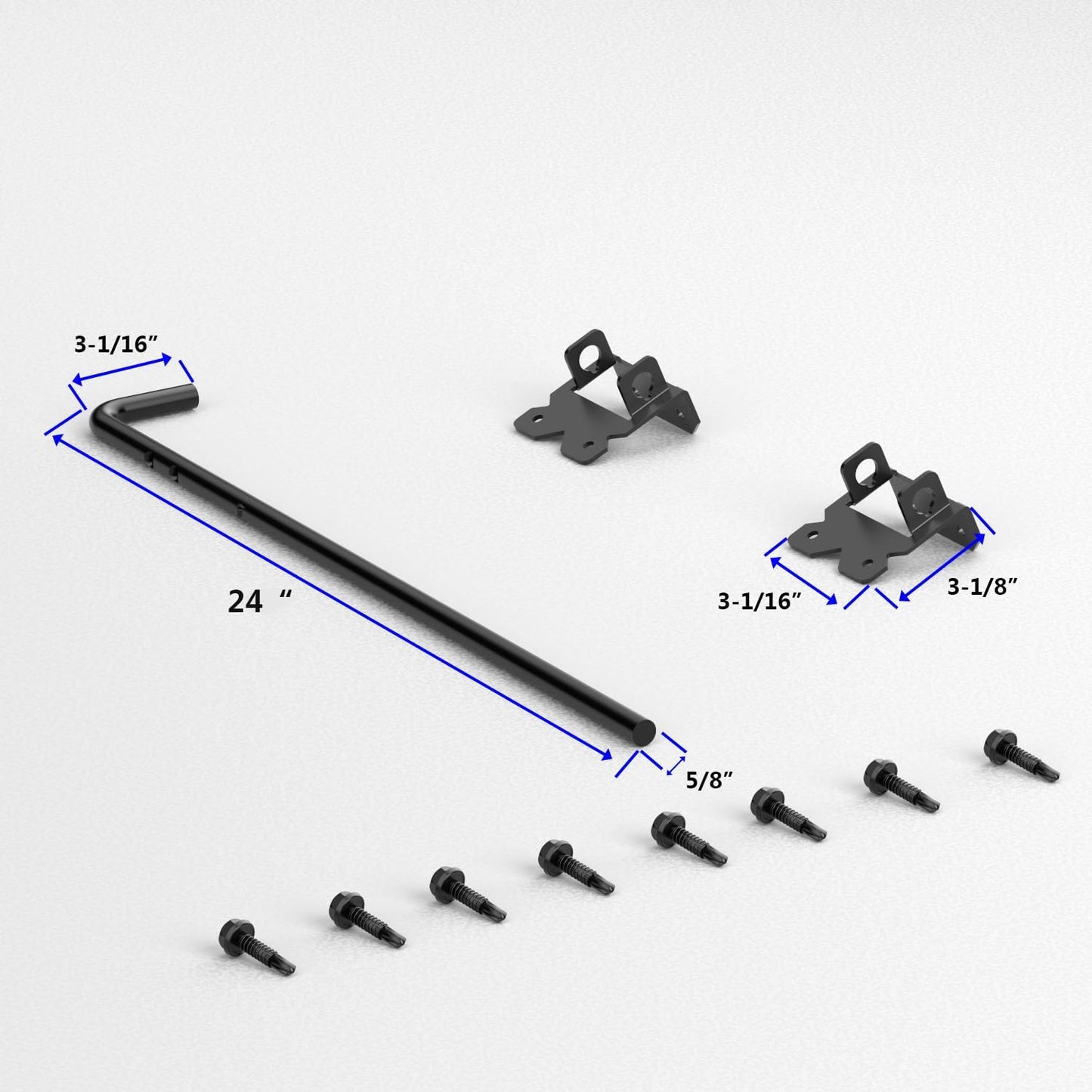 SANKEYTEW Self Closing Fence Gate Hinges, Latch, 24.01" Drop Rod - Easy to Install, Black Plastic Spraying - Extra-Thick Rod for Wood, Vinyl,