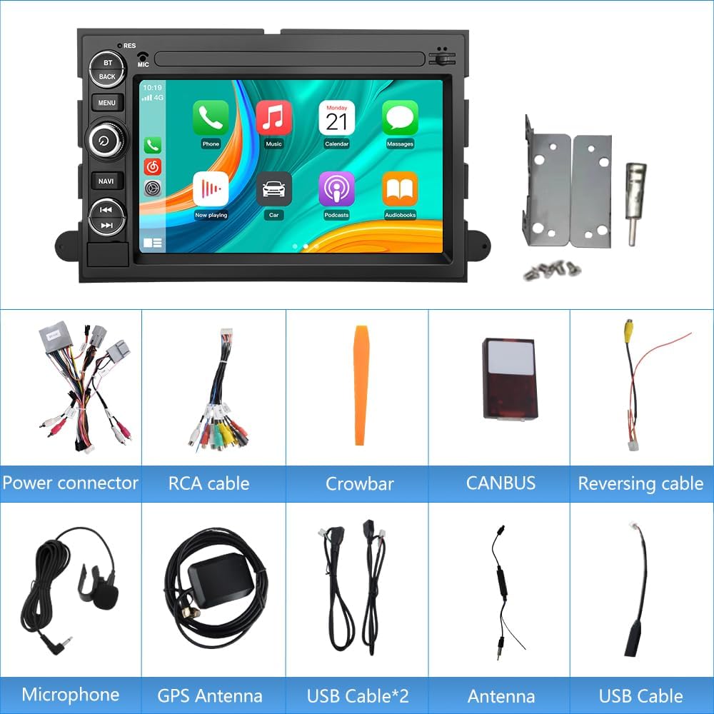 7 Inch Touch Screen Head Unit for Ford F150 F250 F350 Fusion Edge Explorer Taurus Freestar