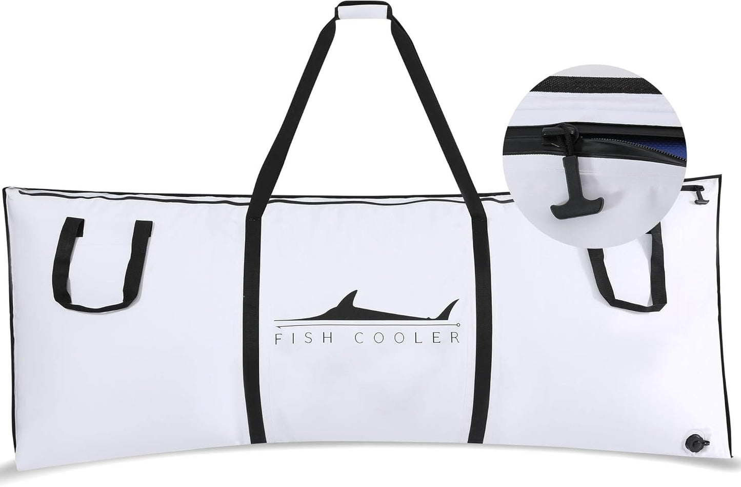 Fish Bag, Insulated Fishing Cooler, Leakproof Kill Bags, 71.3"x30", 240QT, White, Waterproof Collapsible Ice Chest, for Catfish, Salmon,
