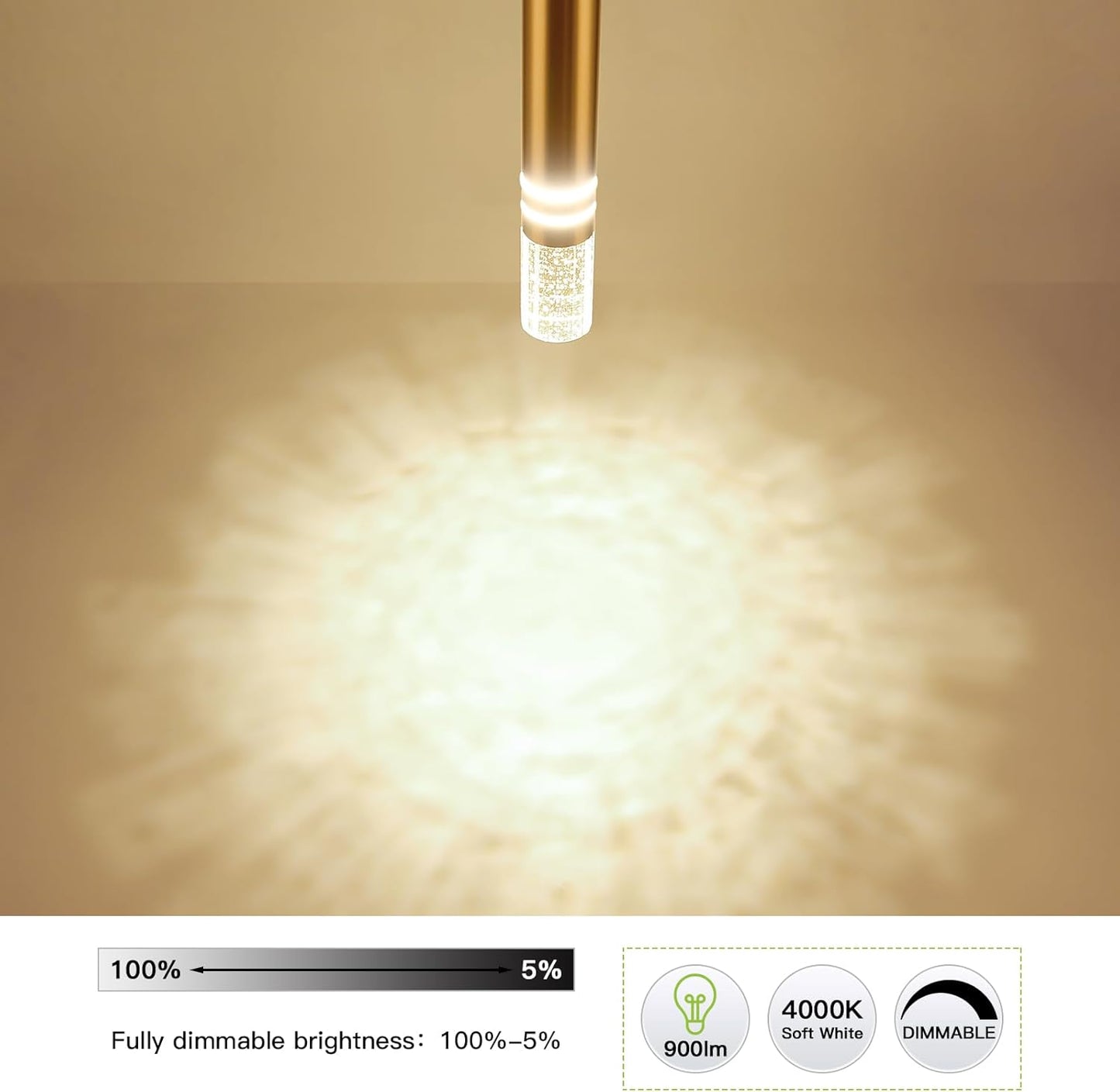 AGEJYYY Modern LED Kitchen Chandelier Trio Pack Dimmable Island Lighting, Stylish Pendant Lamp, Bubble Crystal Ceiling Fixture