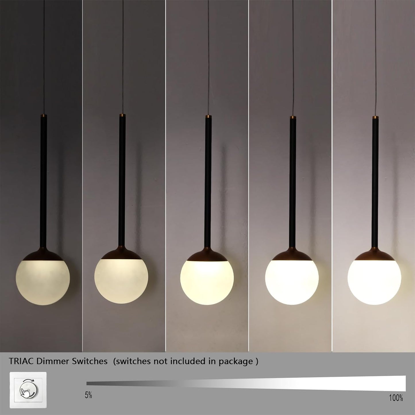 2-Light Modern Teardrop, Rose Gold Pendant Lights, Ball Ceiling Hanging Decor, LED