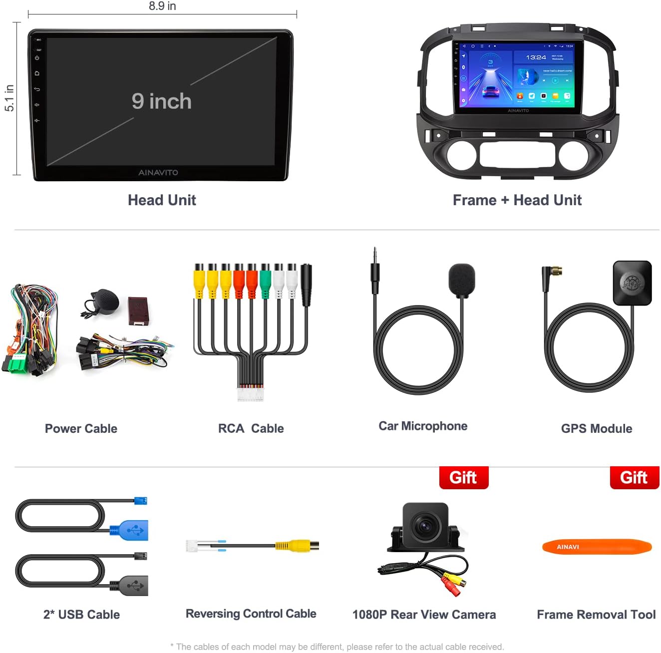 9 Inch Airplay Android 12 Car Stereo Radio for Chevy Colorado GMC Canyon 2015-2018