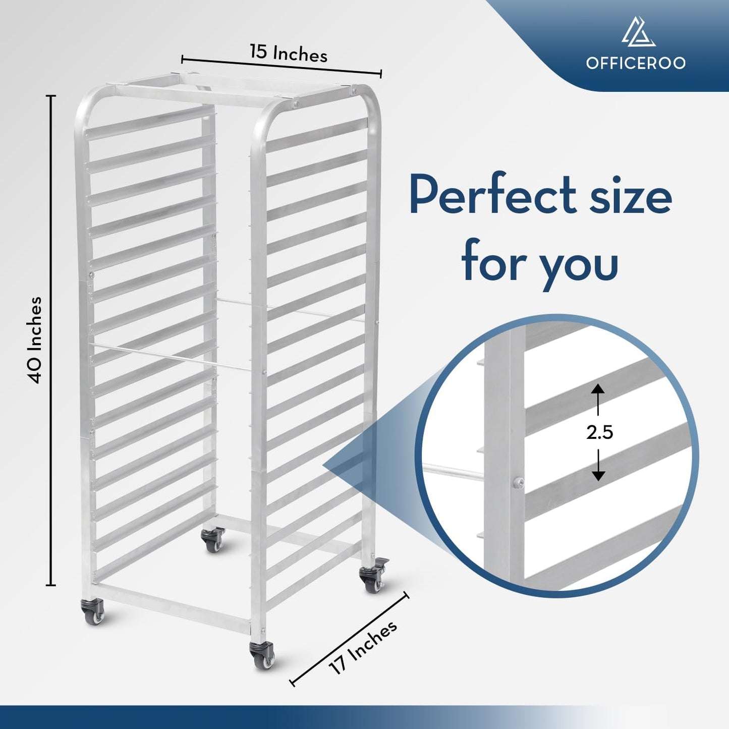 Bakery Bun Pan Speed Rack - Half Sheet Only, 15 Tiers Bakery Cart & Drying Rack on Wheels - Speedrack