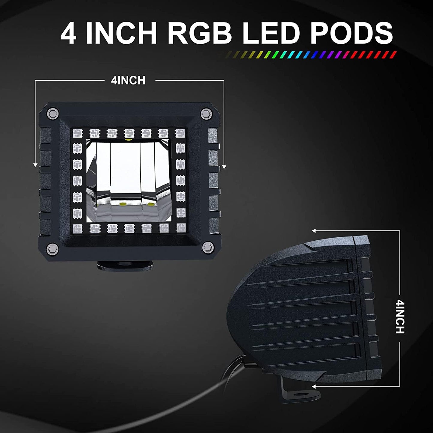 RGBW Curved LED Light Bar 52Inch 300W Flood Spot Combo Beam