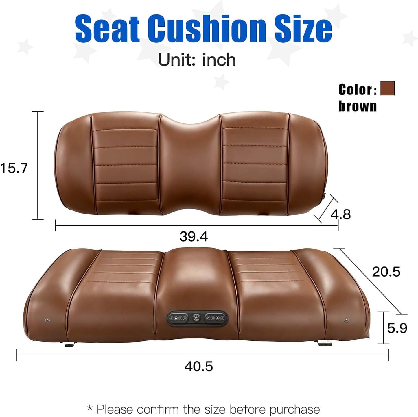 NOKINS Golf Cart Seat for EZGO TXT/RXV | Premium, Heated Massage, Ventilated Fits EZGO TXT/RXV coffee brown