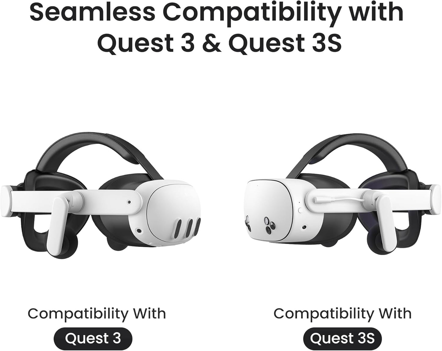 KIWI design Audio Head Strap with Battery for Meta/Oculus Quest 3/3S, K4 Duo DualFast Charging Headset, VR Accessories with Balanced Design for Enhanced Sound Effects & Playtime K4 Duo Headphone Strap