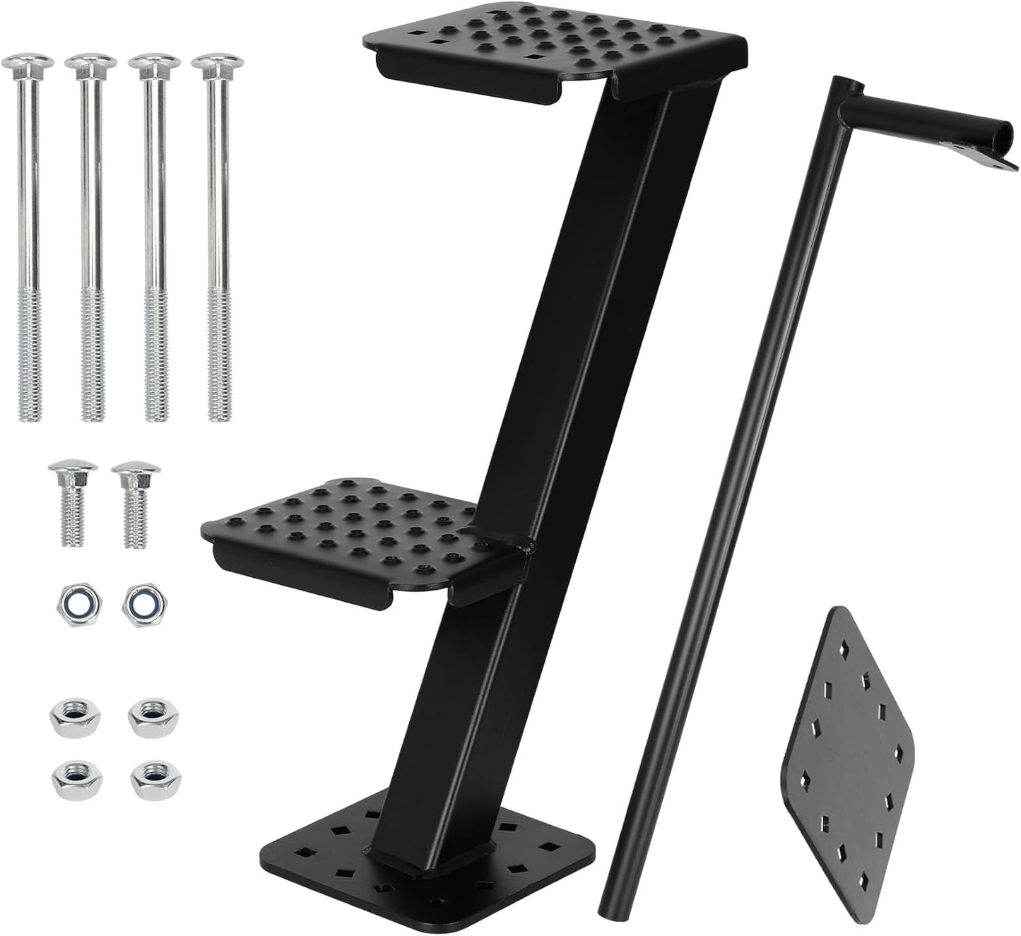 Heavy-Duty Boat Trailer Steps with Handle, Non-Slip Surface Fits for Trailers Tongue Step, 2 Steps