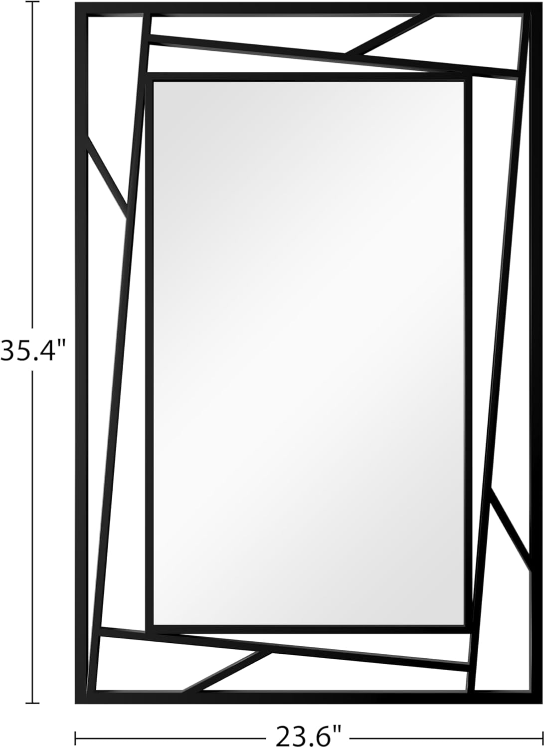 23.6x35.4 Inch Wall-Mounted Mirrors, Black Framed Wall Mirror for Wall Decor,Modern Rectangular