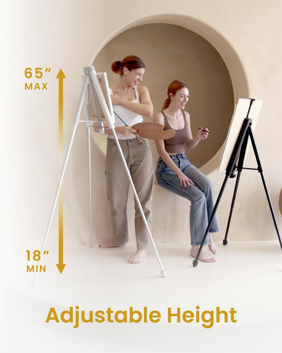 KraftGeek Easel for Painting, 65'' Portable Easel Stand for Adults, Folding Plein Air Easel for Artist, Display Easel Stand with Adjustable