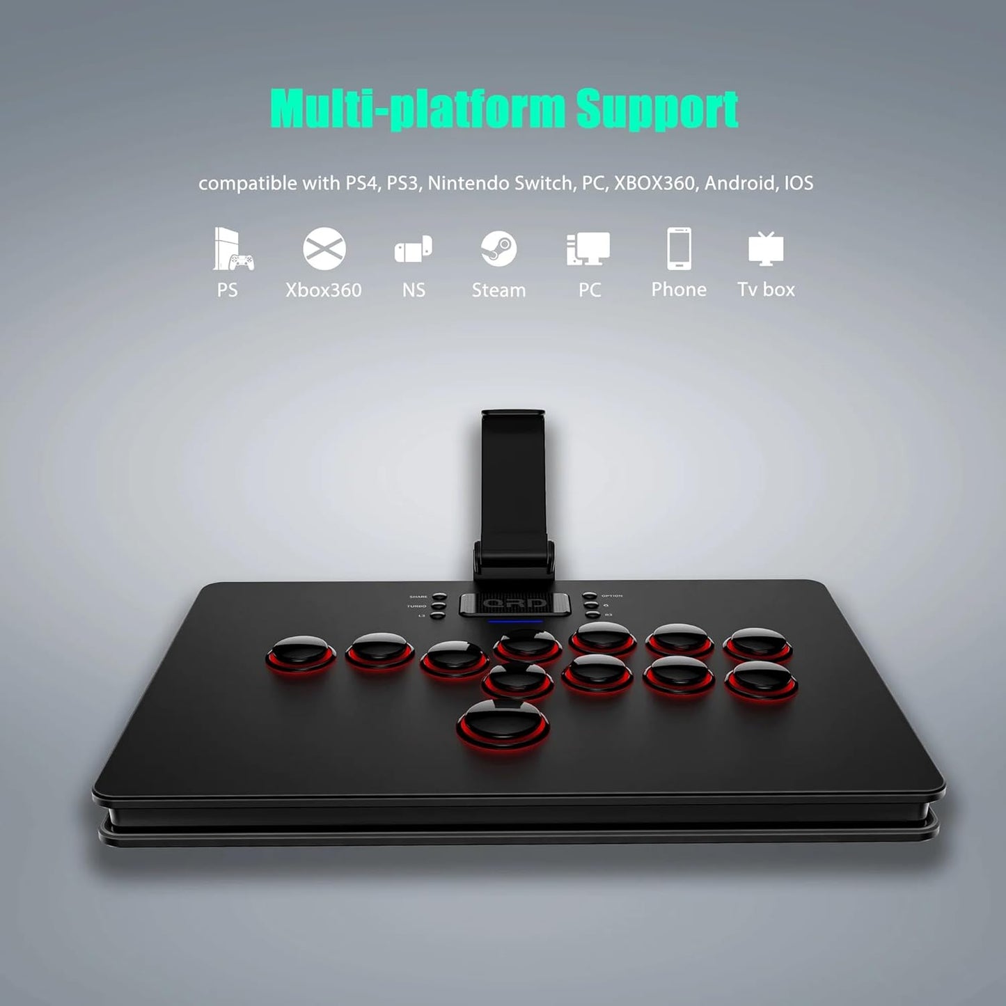 Wireless Arcade Stick for Nintendo Switch PS4 PS3 PS2 Xbox 360 PC Mac iOS Android TV Box, Leverless Fighting Stick wi