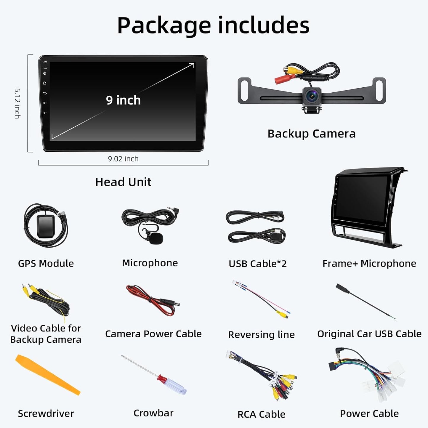 Car Radio Stereo for Toyota Tacoma 2005-2015,Android 15 2+64G 9" Touch Screen Radio with CarPlay Android Auto Bluetooth GPS Navigation HD Backup Camera