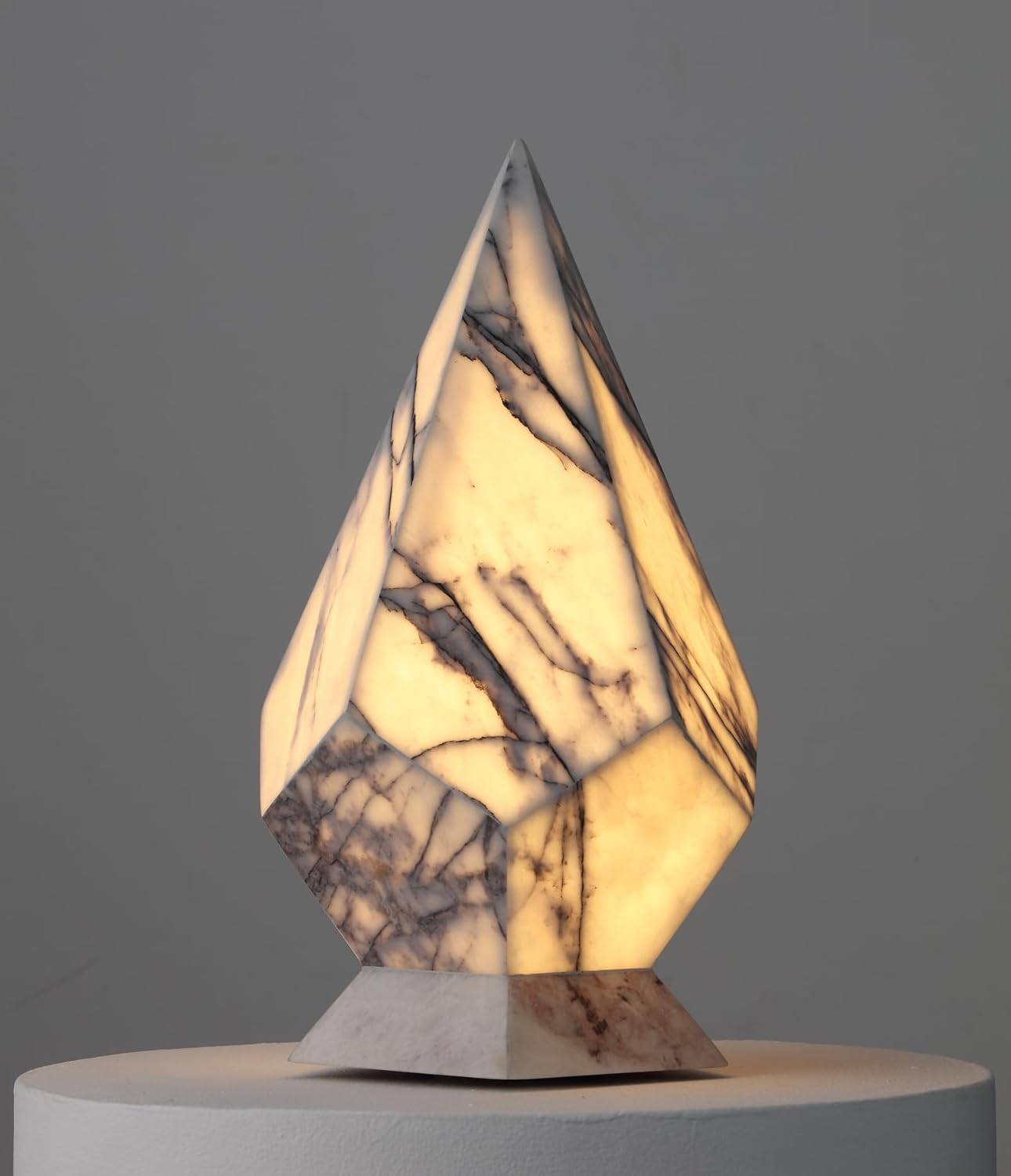Handcrafted Authentic Marble Lamp, Decorative Lamp, Stone Lamp with Tri-Color Dimmable LED, Bedside Lamp, Table Lamp for Home Decor, Accent Lamp for