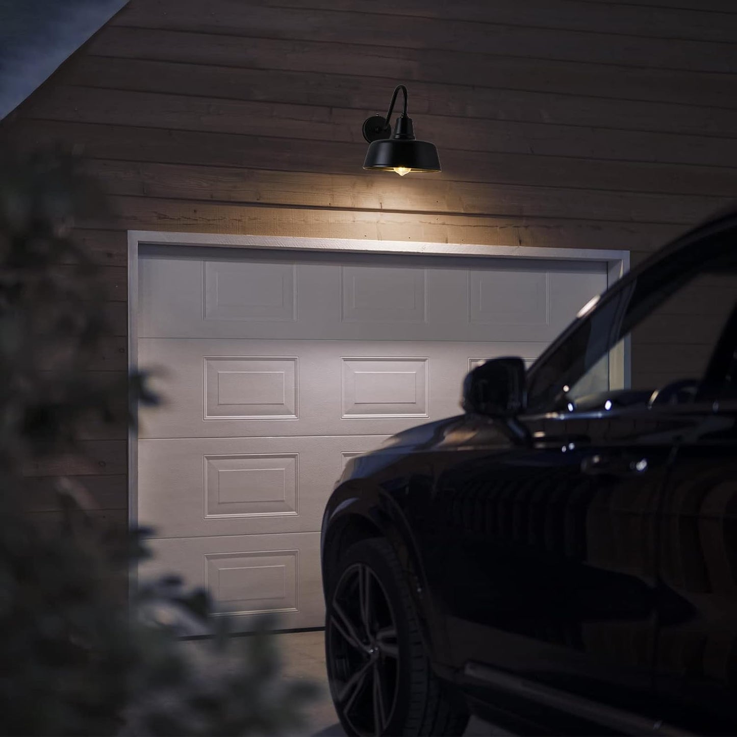 METOJIA Gooseneck Barn-Lights Outdoor Fixture - 11 inch Farmhouse Exterior Sconce Wall Light for House, Dusk to Dawn Sensor Front Door Porch Garage