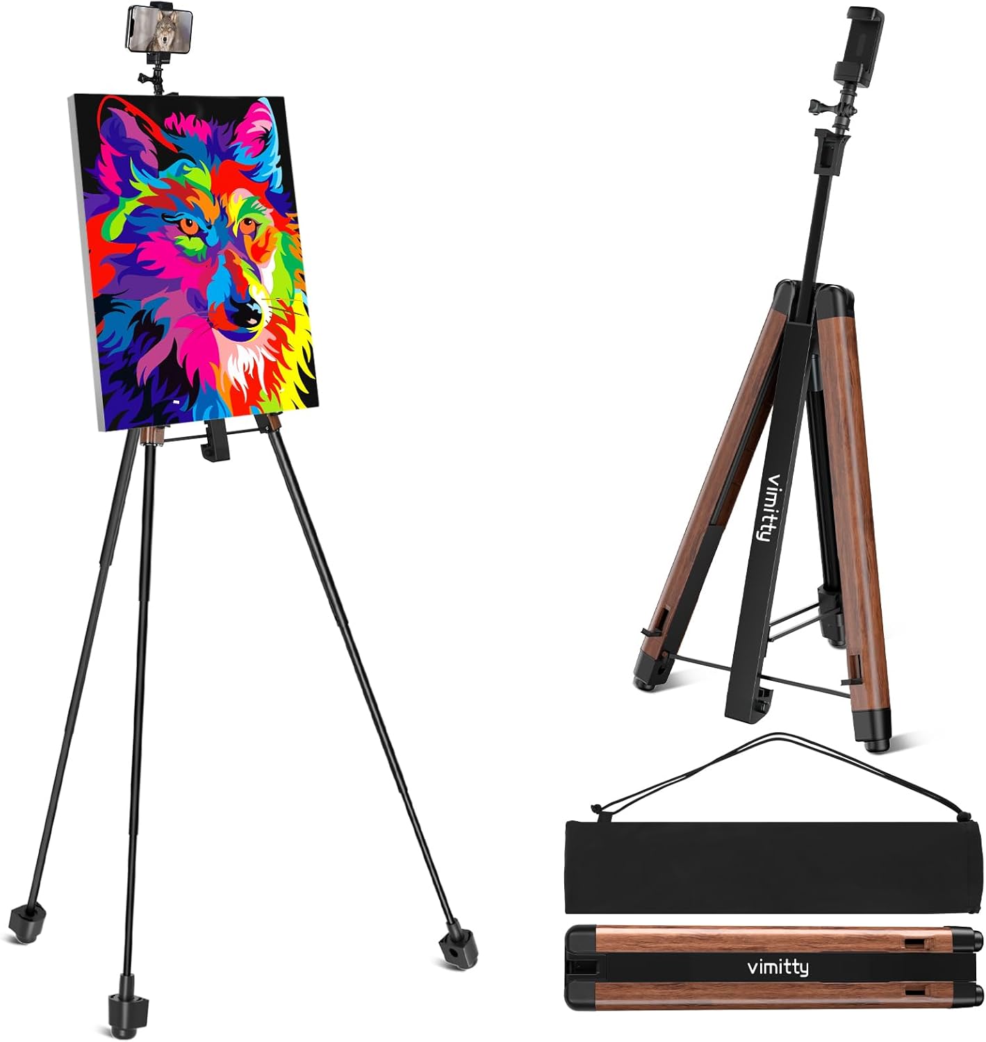 Easel Stand,Easel for Painting,Easel Stand for Sign Adjustable Height from 17.7"to 58.3" with Carrying Bag and Phon