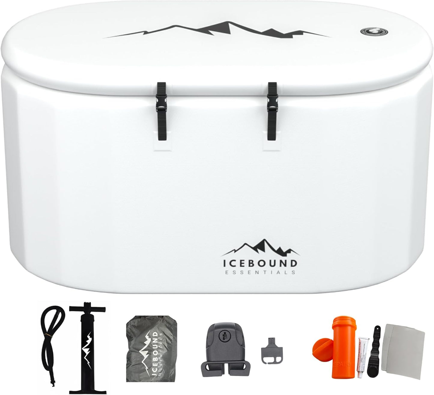 Icebound Essentials Immersion Cold Plunge 135 Gallon Ice Bath and Cold Plunge Tub Chiller Compatible Connections Inflatable Cold Plunge - Durable,