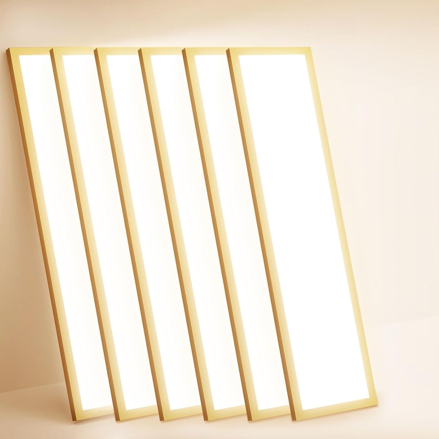 LED Flat Panel Light 6 Pack 1ftx4ft Surface Mount-3000K/4000K/5000K 50W 5500LM 120V Triac Dimming 10%-10
