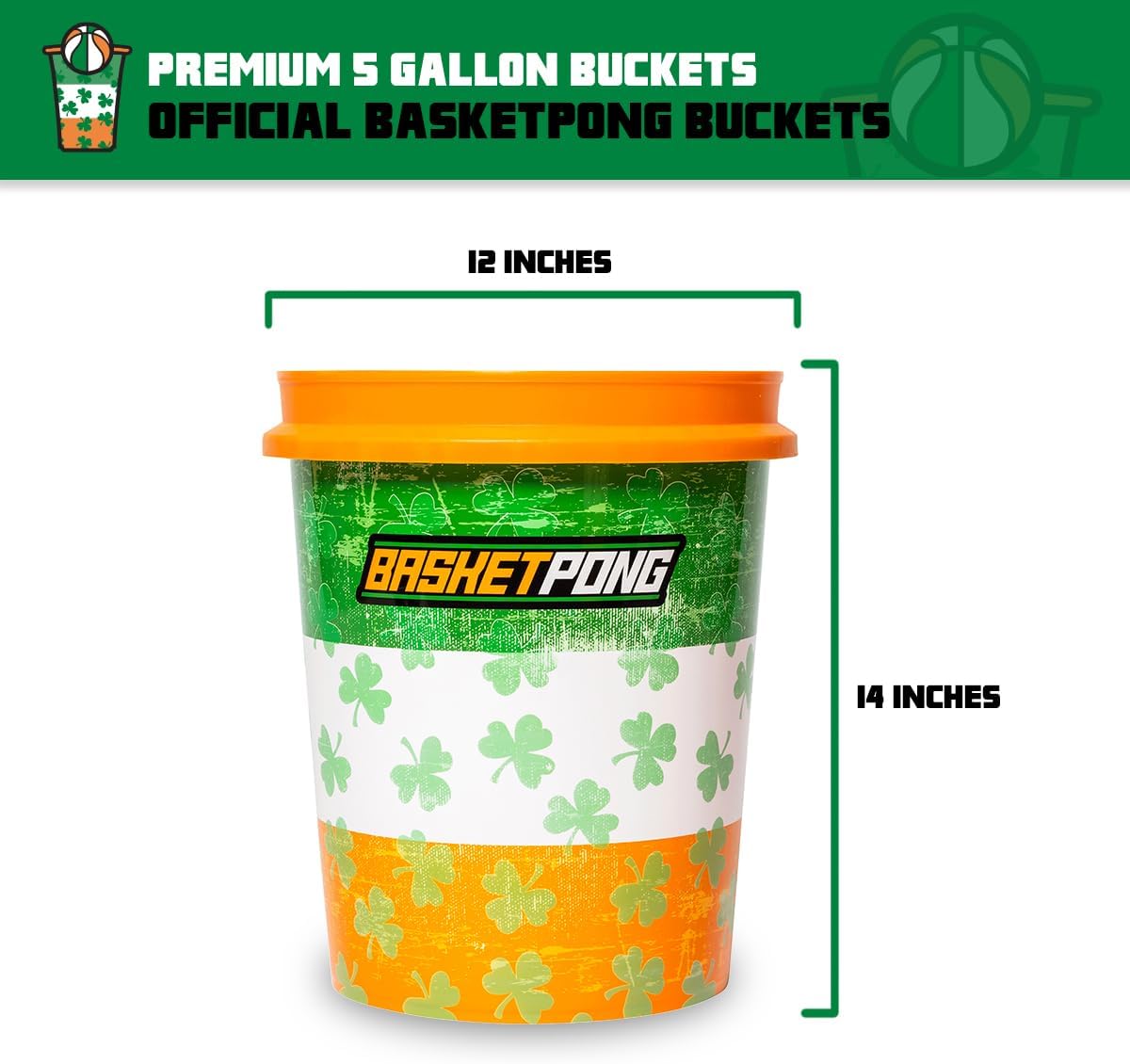 Irish Giant Yard Pong X Basket Ball Game with Durable Balls and Buckets - Outdoor Game