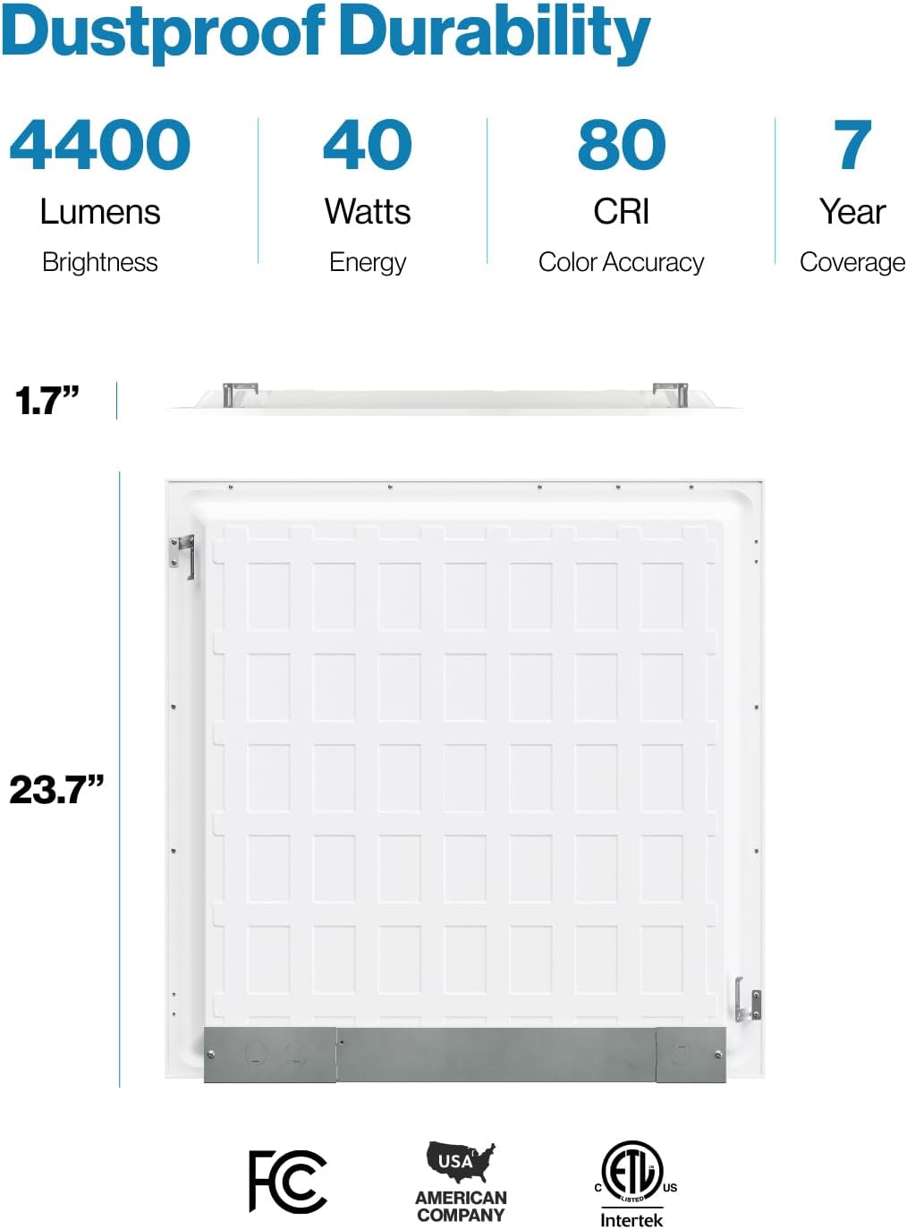 LED Flat Panel Light 3 Pack 2x2 4000K Cool White, 40W, Dimmable 0-10V, 4400 LM Back-Lit Drop Ceiling Troffer Replacement Light Fixture, Direct Wire,